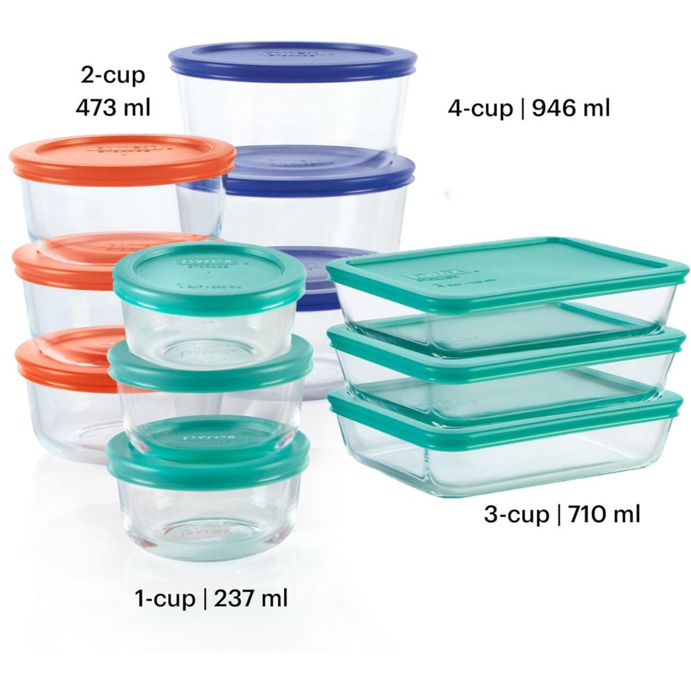 Pyrex Simply Store (12-Pack) Glass Food Storage Containers Set, - Image 6