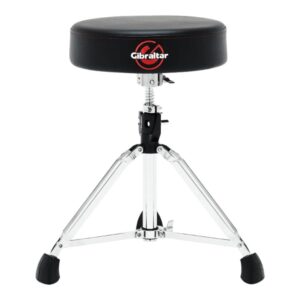 Gibraltar 6608 Drum Throne, Height Adjustable Round Drum Seat with Double-Braced Tripod Base