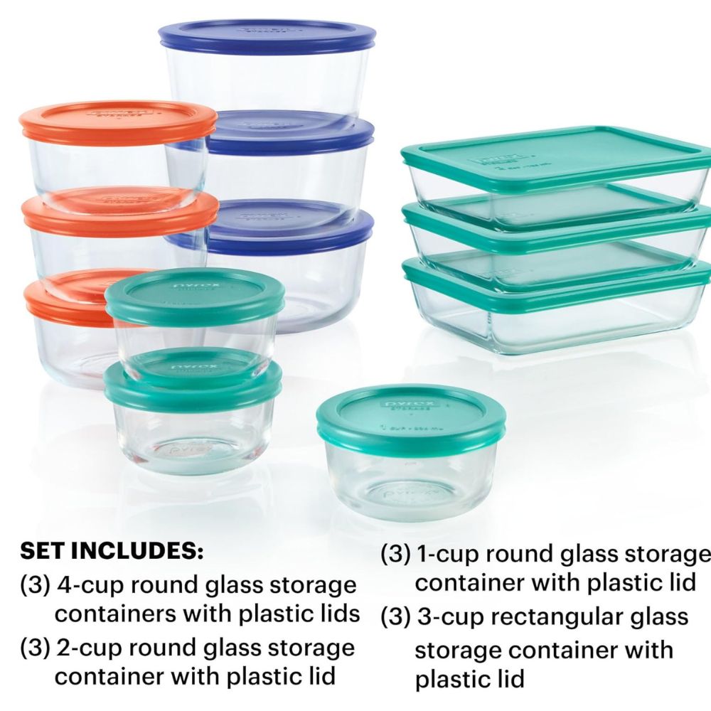 Pyrex Simply Store (12-Pack) Glass Food Storage Containers Set, - Image 4