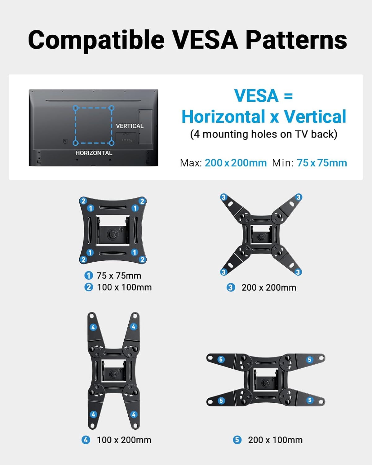 Pipishell Full Motion TV Wall Mount for Echo Show 21/15 and 13-43 Inch Flat Curved Screen TVs & Monitors - Image 2